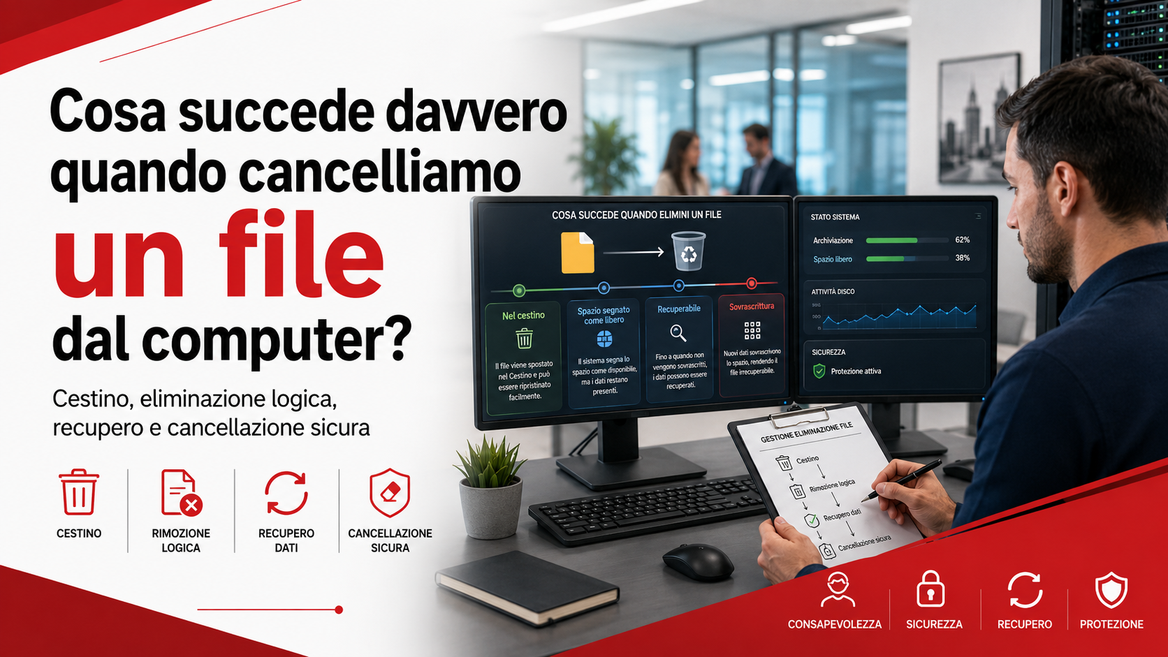 Cosa succede quando cancelliamo un file dal computer